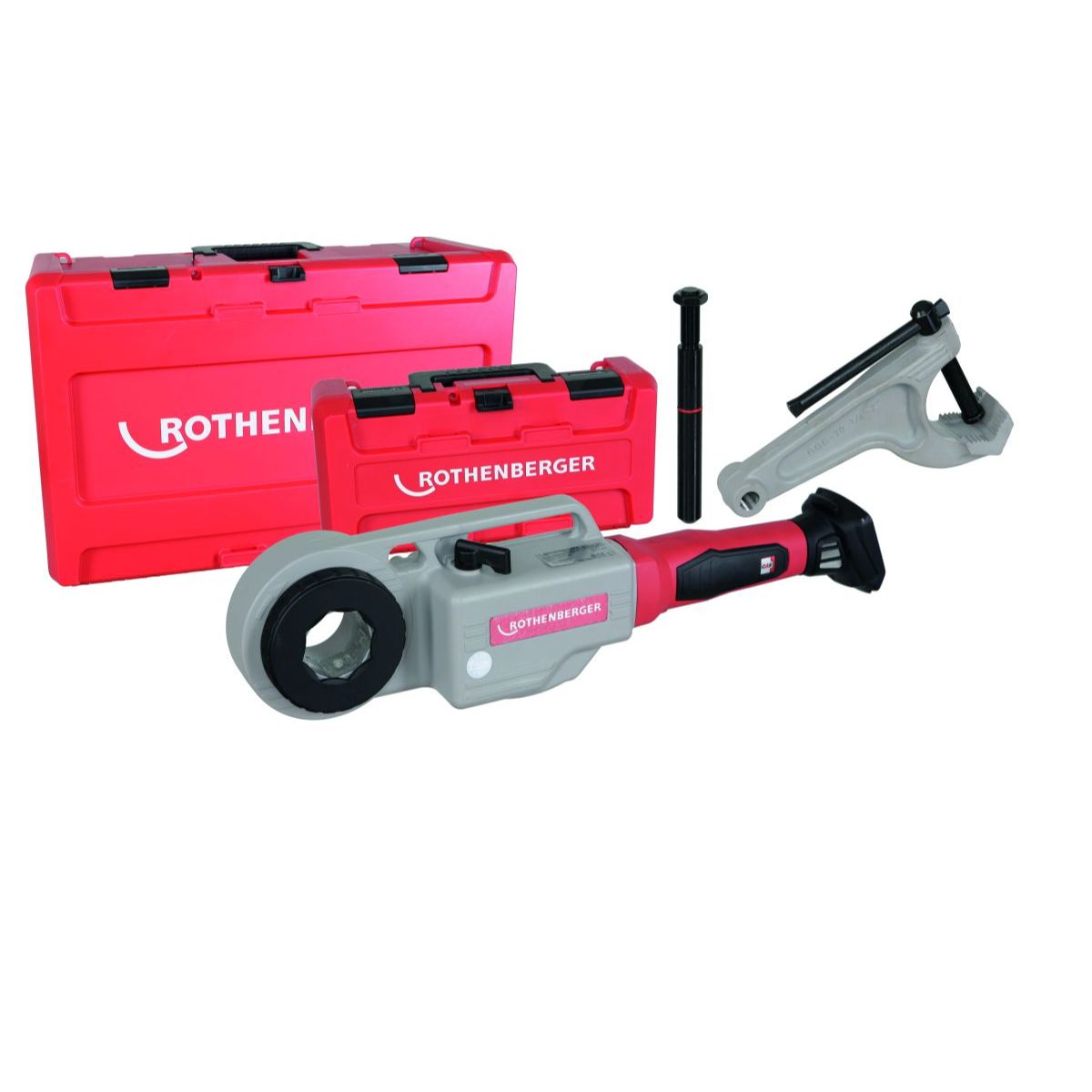 ROTHENBERGER SUPERTRONIC 2000 E Akku-Gewindeschneidmaschine, ohne Köpfe, Akku und Ladegerät