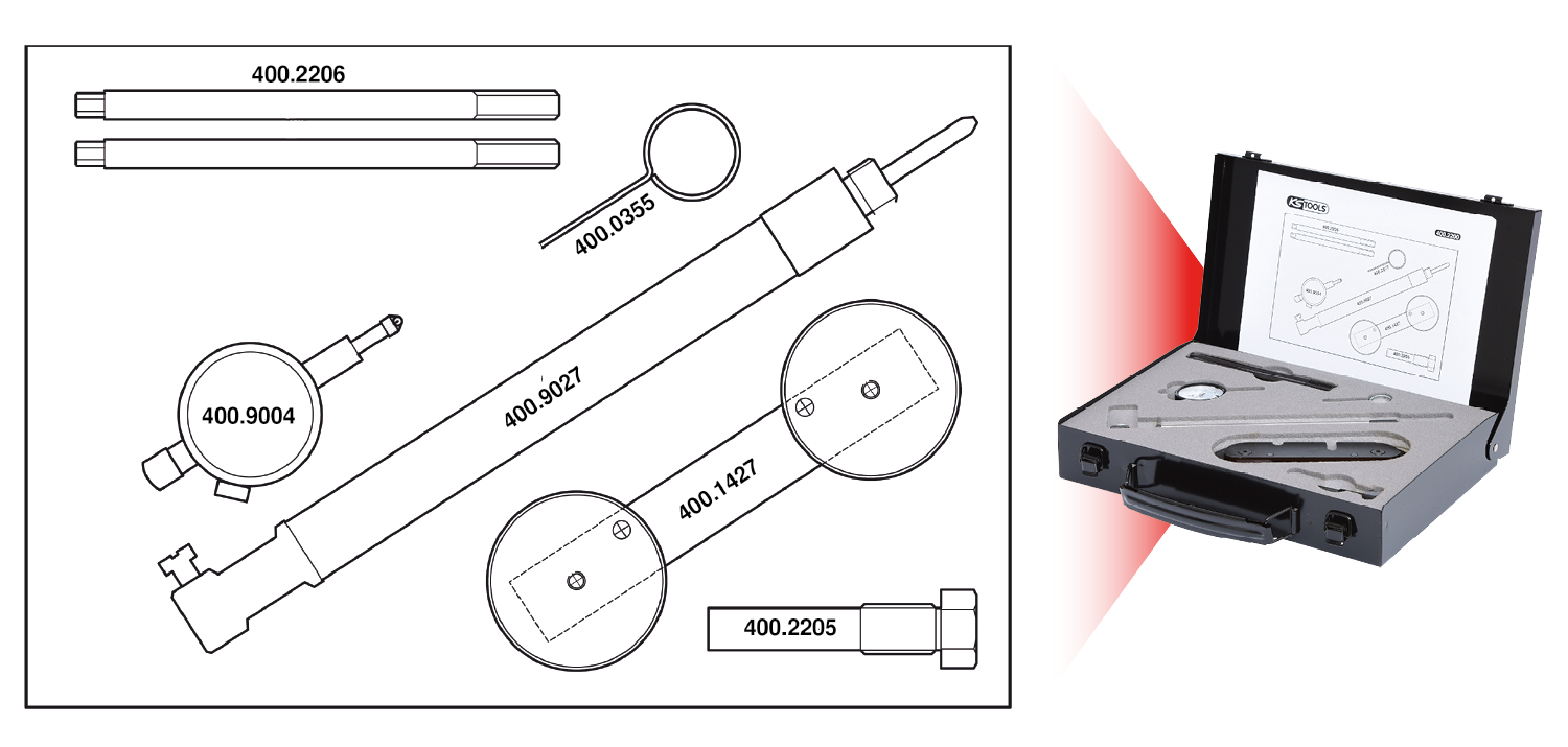 KS Tools Motoreinstell-Werkzeug-Satz für VAG, 7-tlg Audi A3, VW
