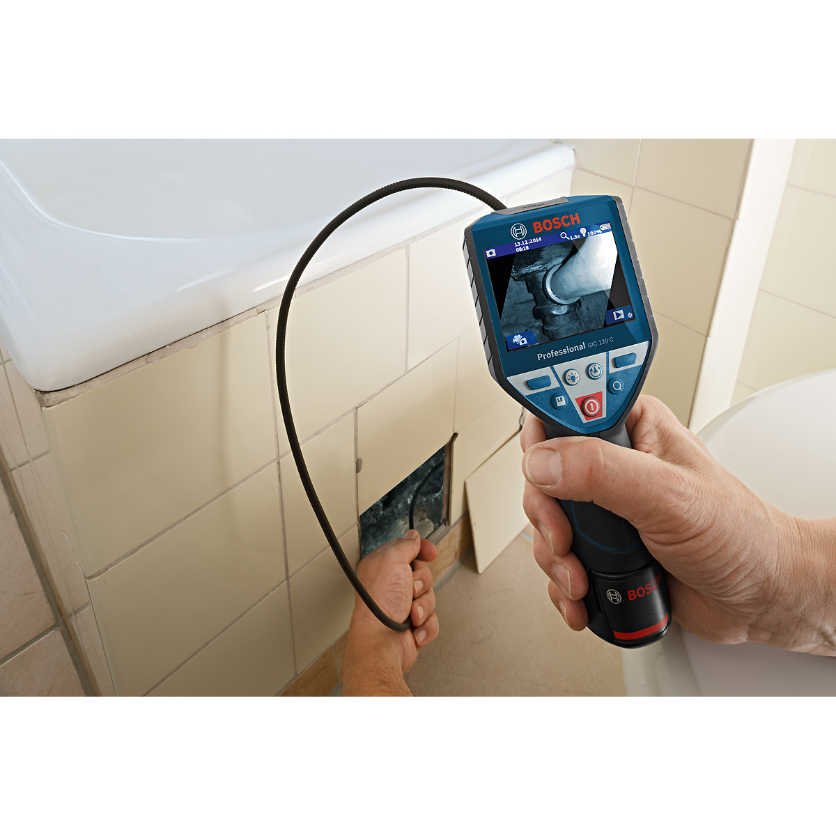 Bosch Akku-Inspektionskamera GIC 120 C, mit 1 x 1.5 Ah Li-Ion Akku, L-BOXX