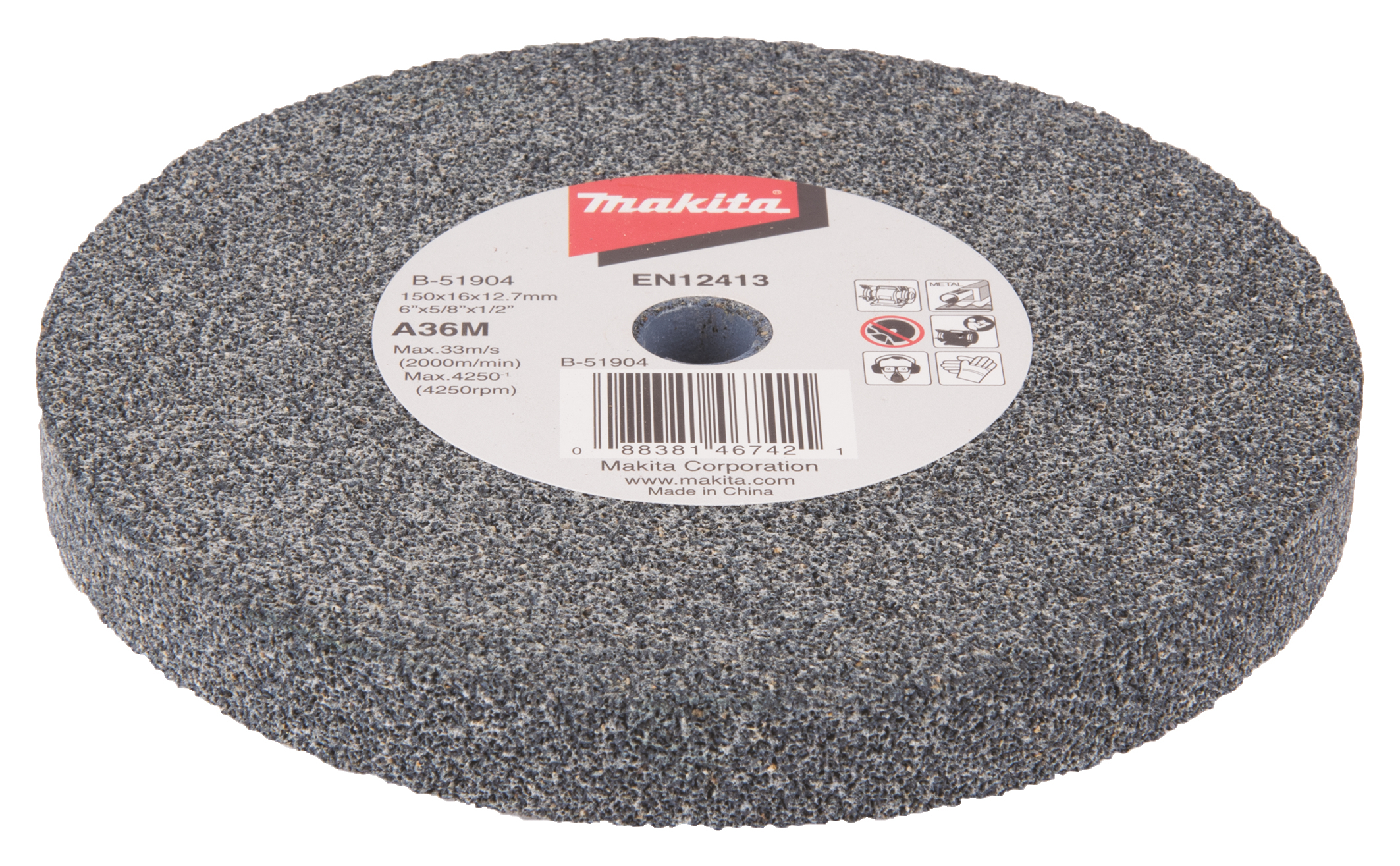 Makita Schleifstein A36M, 150 x 16 x 12,7 mm - B-51904