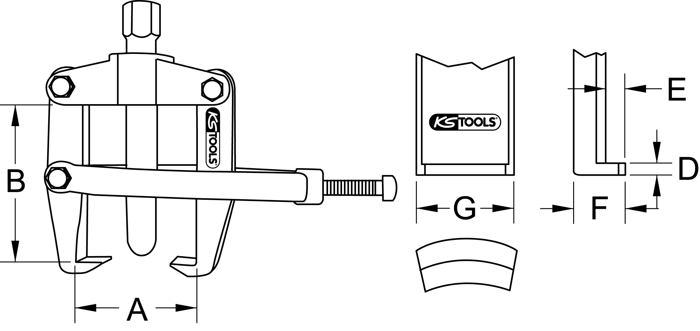 KS Tools Universal-Abzieher 2-armig mit Spannbügel
