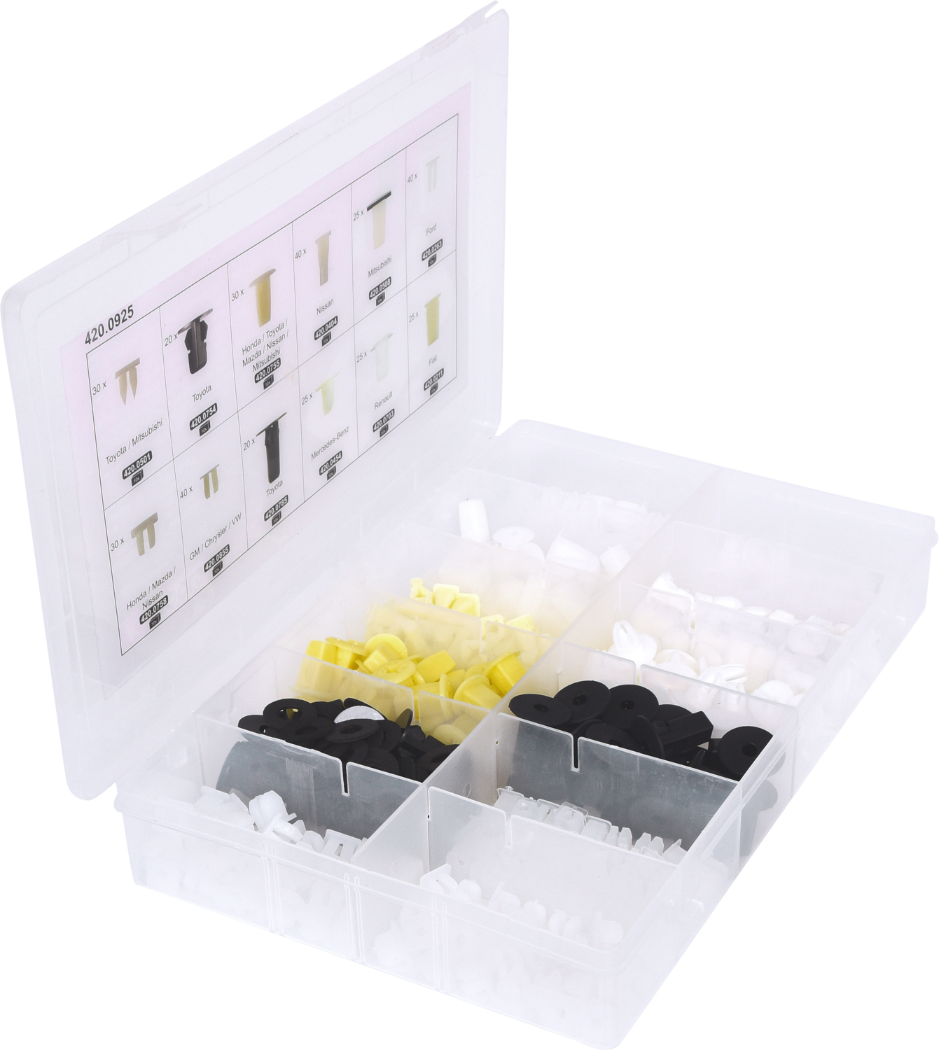 KS Tools Befestigungs-Clip-Satz - Kunststoffmuttern, 350-tlg