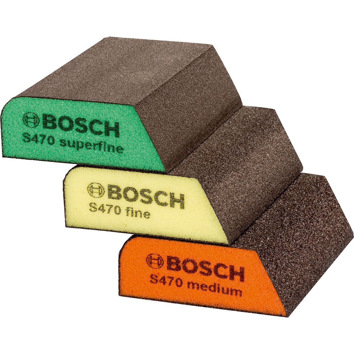 Bosch Schleifschwamm-Set S470 Best for Profile, 3-teilig, 69 x 97 x 26 mm