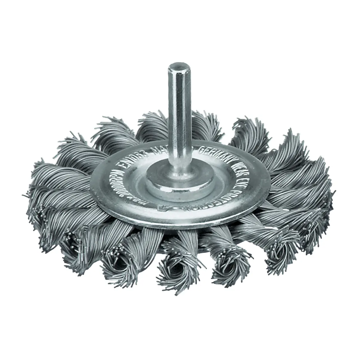 Milwaukee Rundbürste für Geradschleifer, gezopft, Edelstahl 75 x 12 x 0,5 mm, 6 mm Schaft