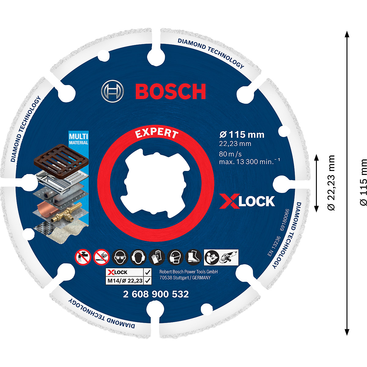 Bosch EXPERT Diamanttrennscheibe X-LOCK Best for Metal