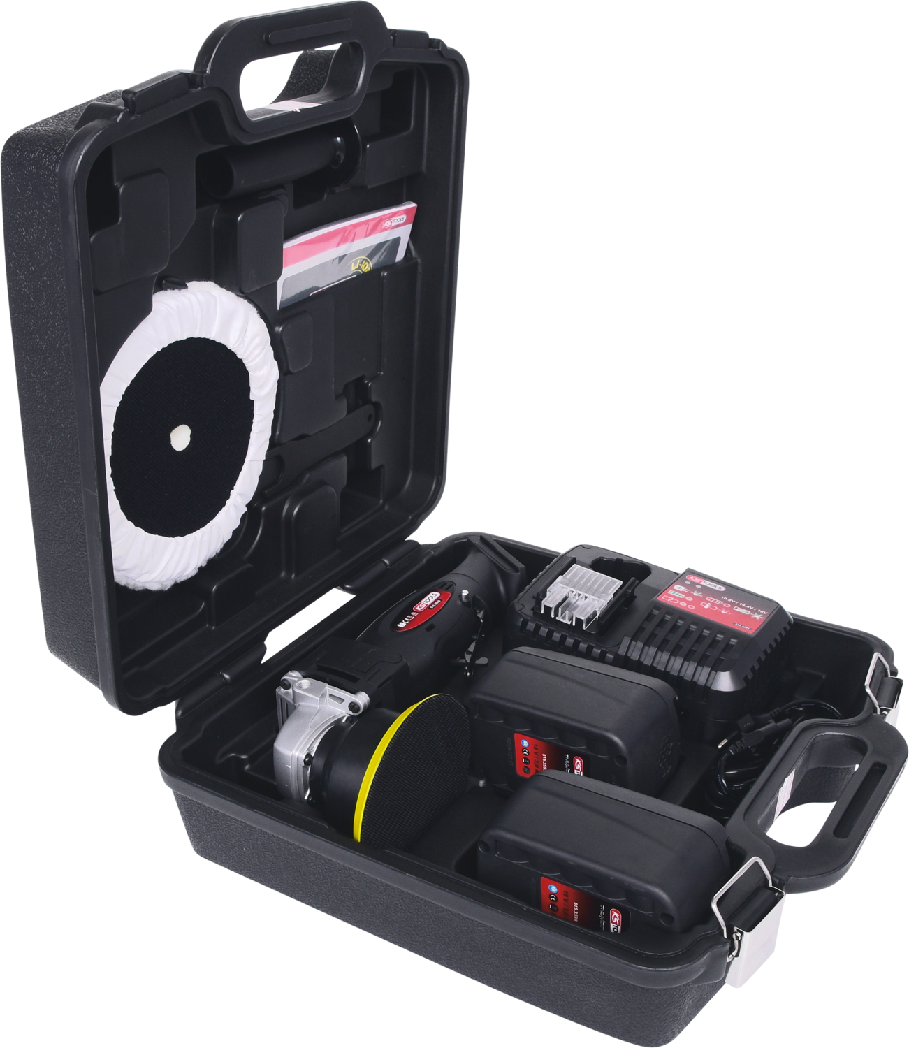 KS Tools Akku-Poliermaschine, 2.300 U-min 18V, mit 1 Akku und 1 Ladegerät