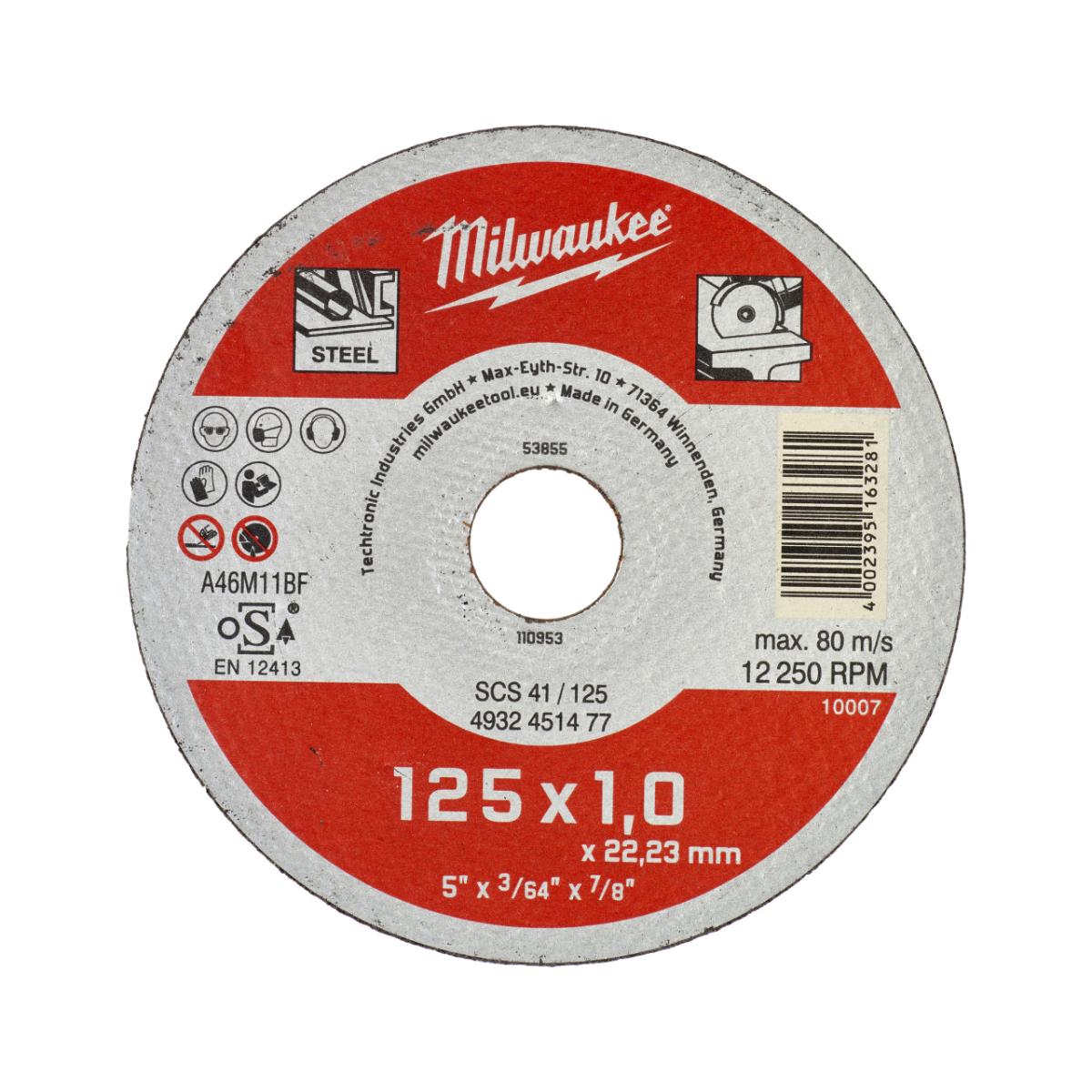 Milwaukee - Display Metalltrennscheibe 125x1mm Contractor - 200 Stück
