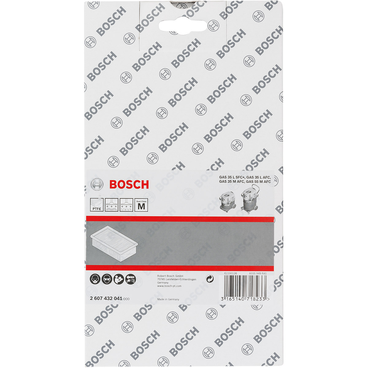 Bosch Flachfaltenfilter PTFE, viereckig für GAS 35-55