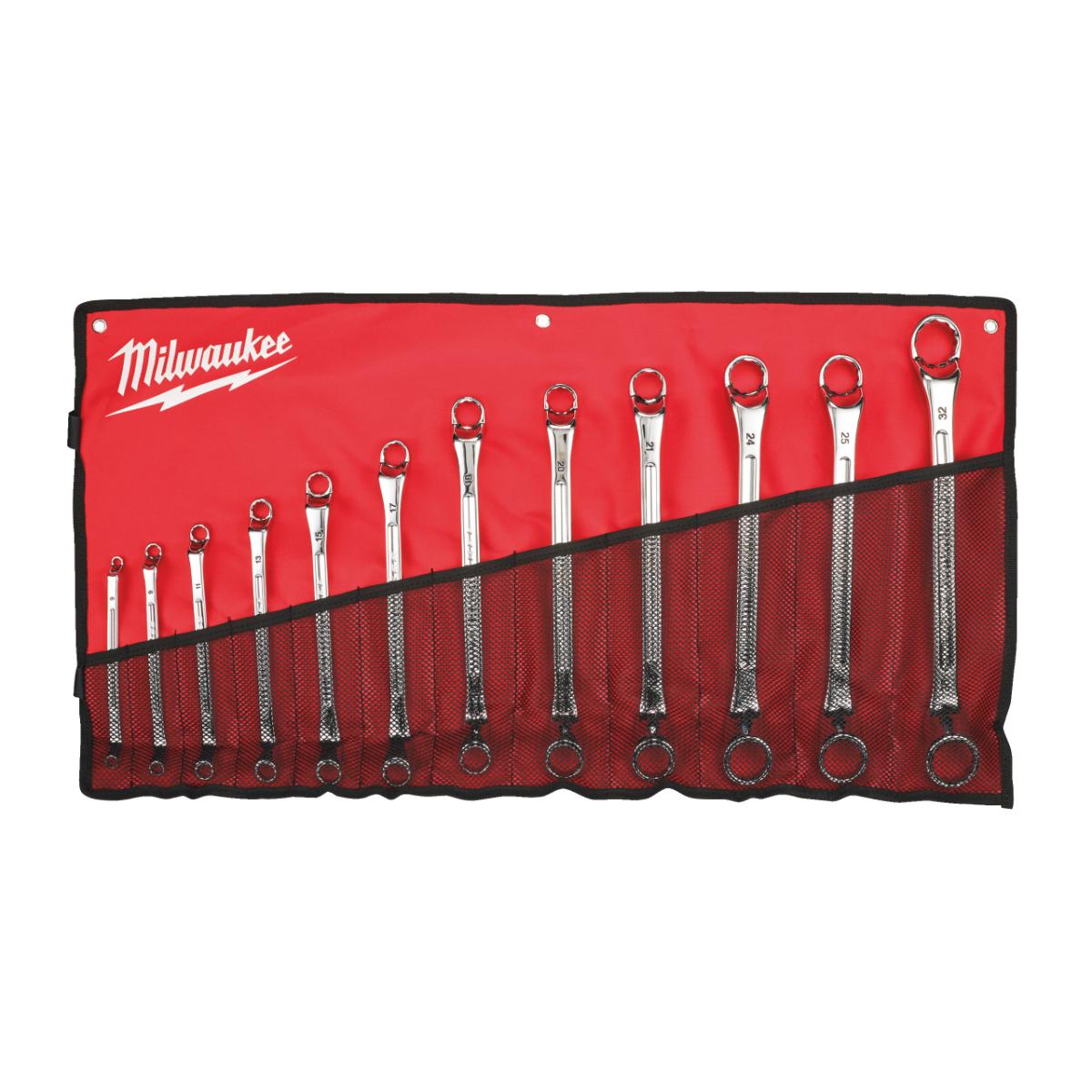 Milwaukee Doppel-Ringschlüssel, gekröpft 12-teiliges Set