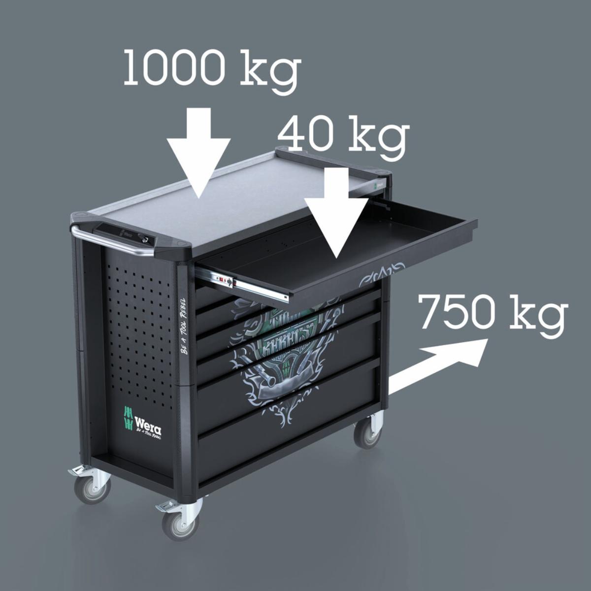 Wera 9702 Tool Rebel Werkstattwagen Stainless XXL 2