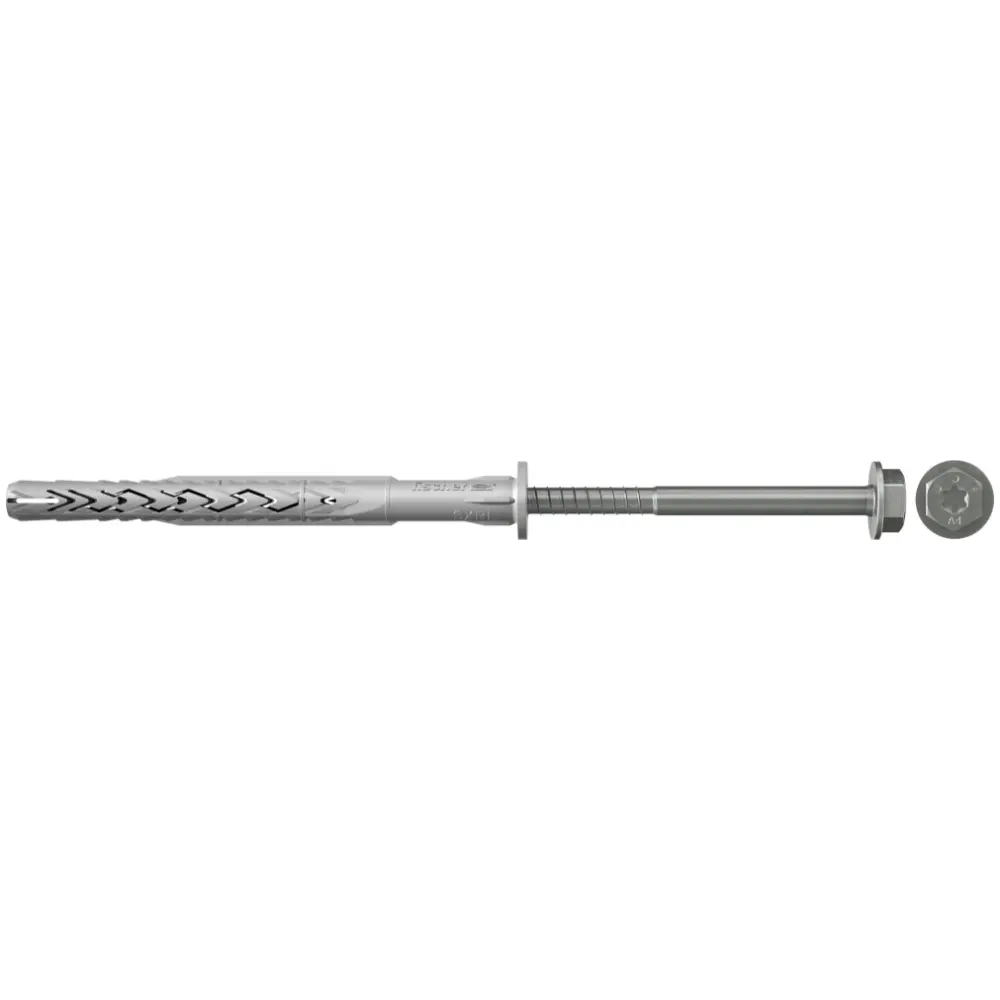 Fischer Langschaftdübel SXRL 10x100 FUS R mit Sechskantschraube und U-Scheibe, rostfrei