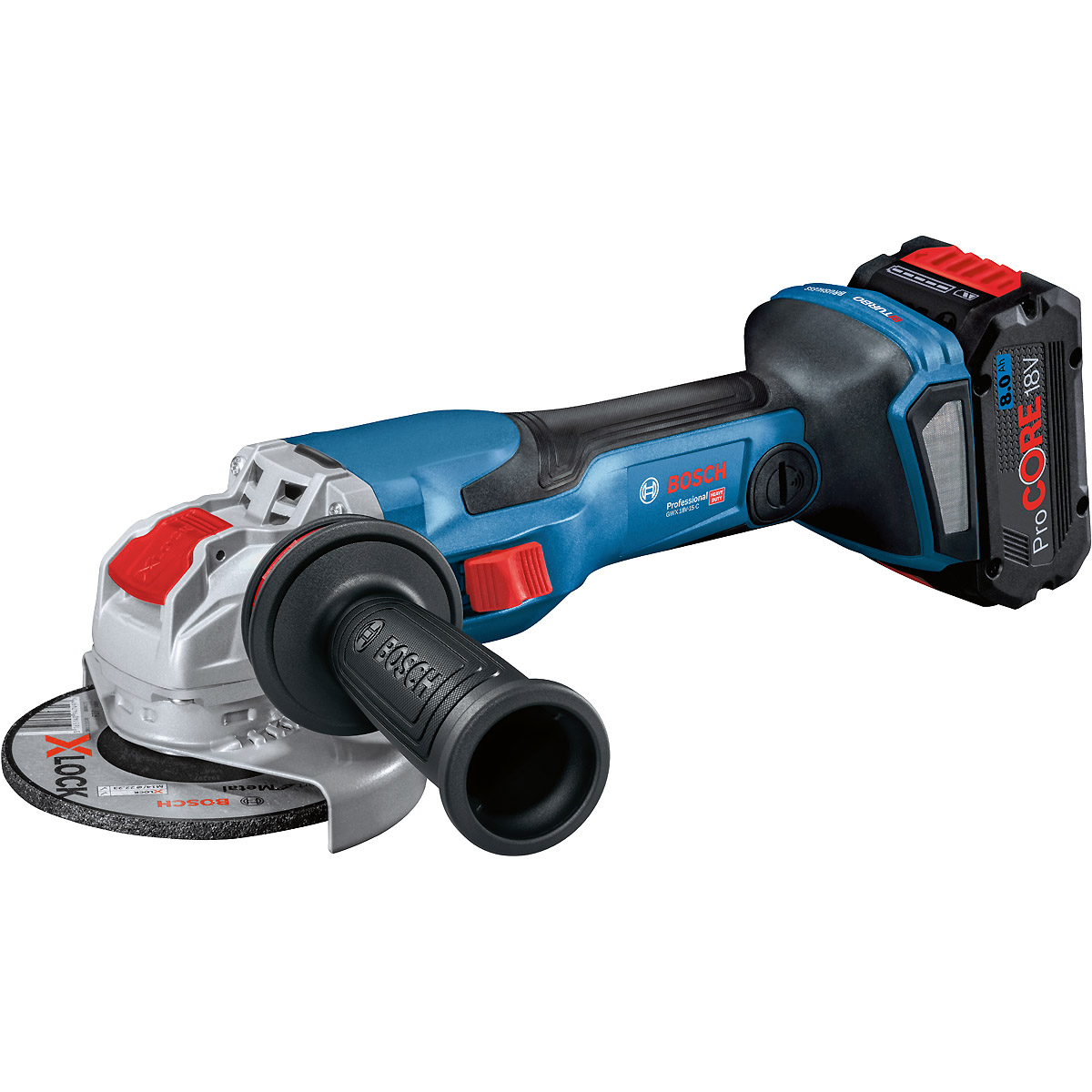Bosch Akku-Winkelschleifer BITURBO mit X-LOCK GWX 18V-15 C, Solo Version, L-BOXX