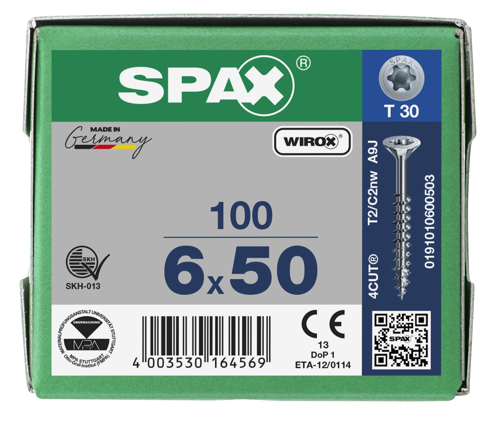SPAX Senkmultikopf T-Star Plus T30 Teilgewinde WIROX, 100 Stück