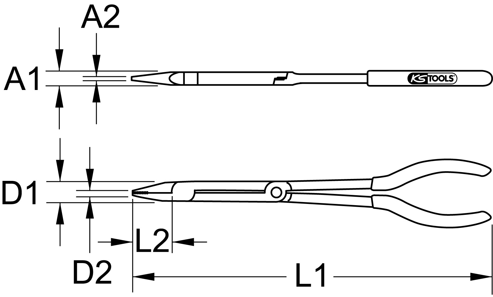 KS Tools Doppelgelenk-Seitenschneider, XL, 290 mm