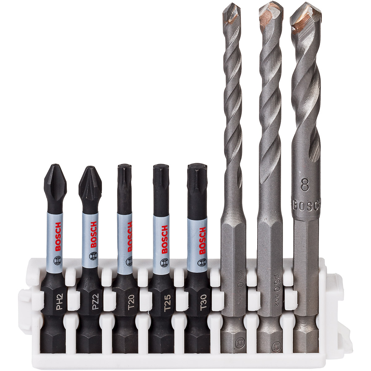 Bosch Impact Control Schrauberbitpack, 8-teilig, gemischt mit Hex-9 Ceramic Bohrer