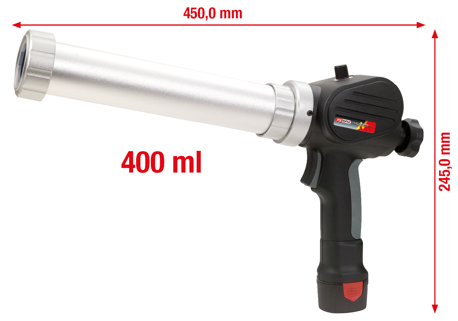 KS Tools Akku-Kartuschen-Pistole 400 ml mit 1 Akku und 1 Ladegerät