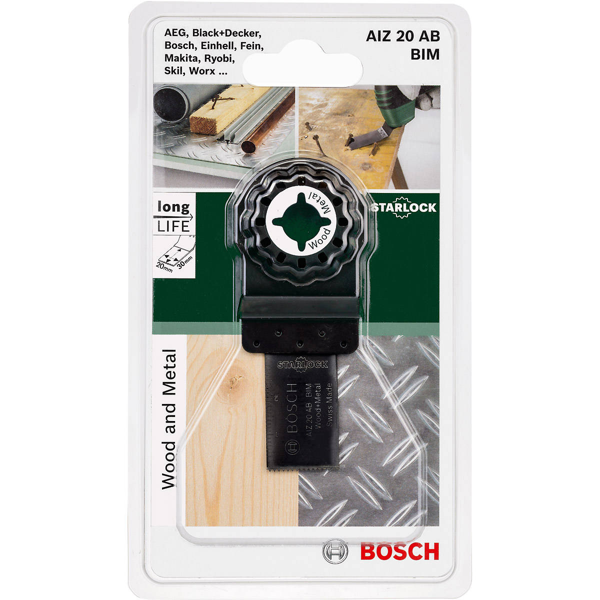 Bosch Tauchsägeblatt AIZ 20 AB, Starlock BIM, Wood and Metal, 20 x 30 mm