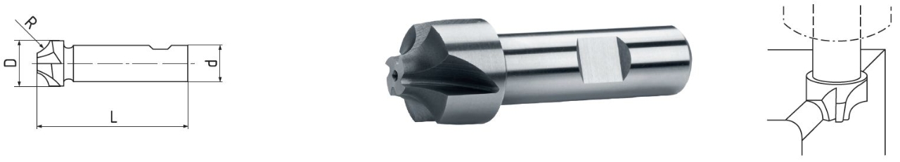 ELMAG HSS Co8 Viertelkreis-Profilfräser DIN 6518