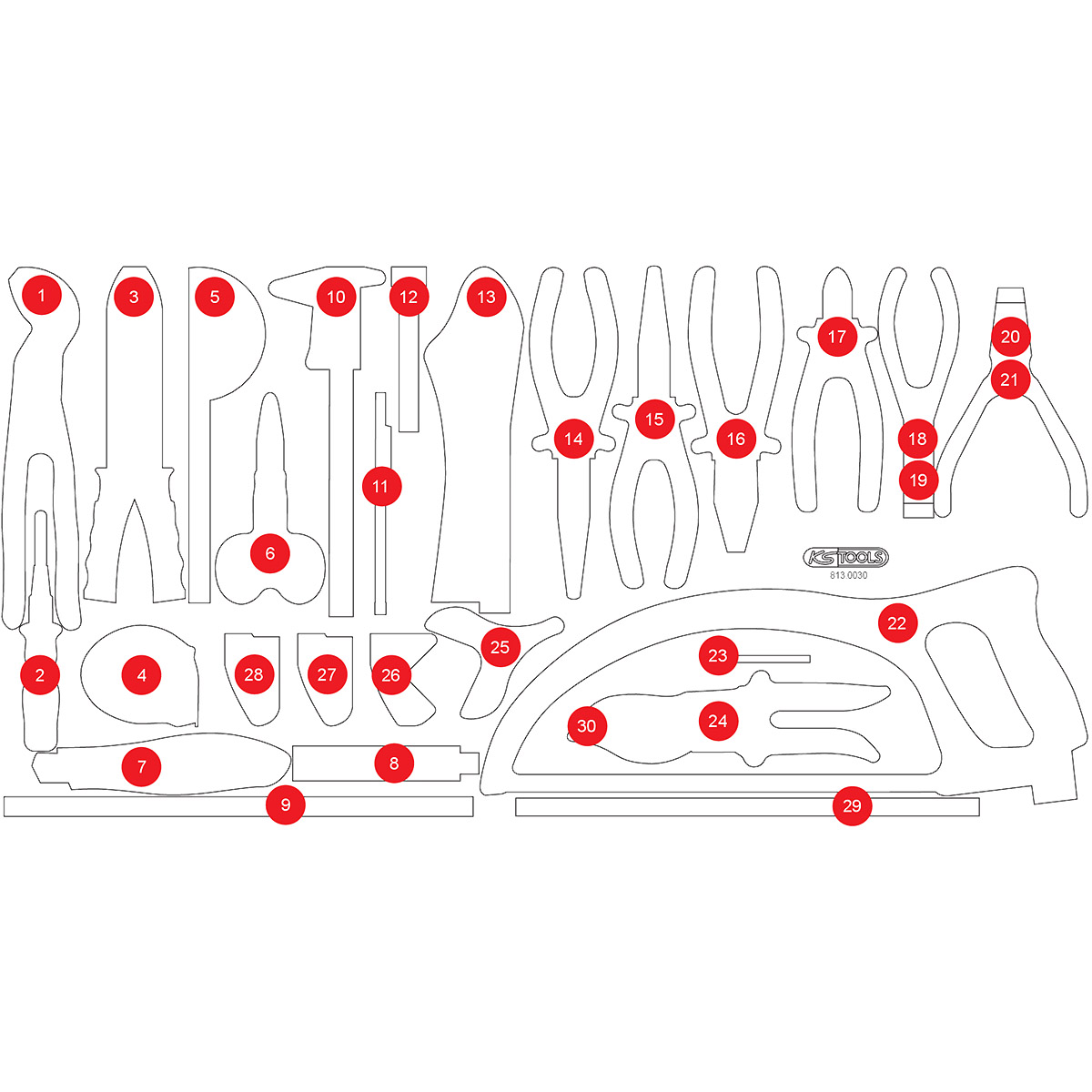 KS Tools Leere Schaumstoffeinlage zu 813.0030