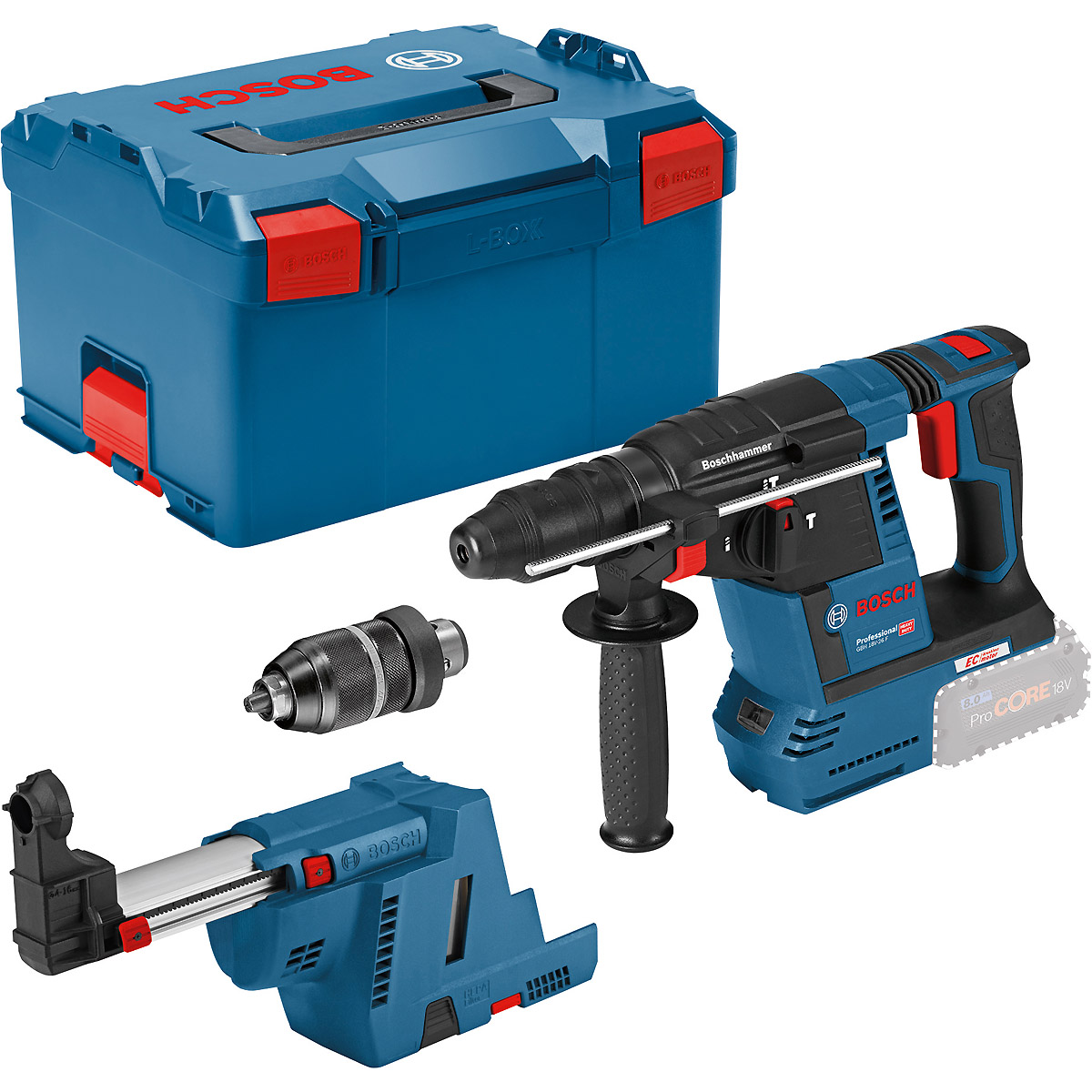 Bosch Akku-Bohrhammer mit SDS plus GBH 18V-26F + GDE, L-BOXX