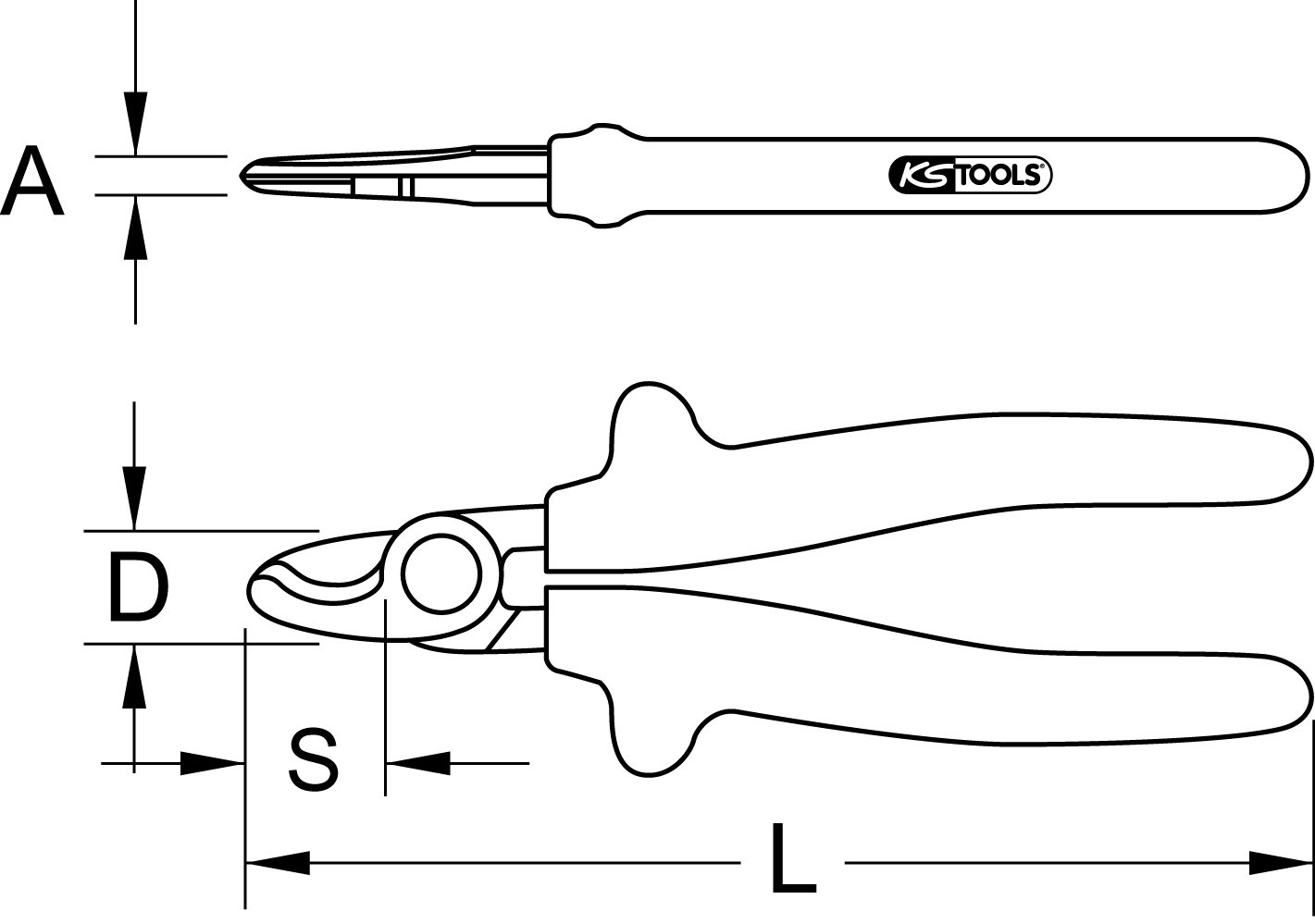 KS Tools 1000V Einhand-Kabelschere, 160mm