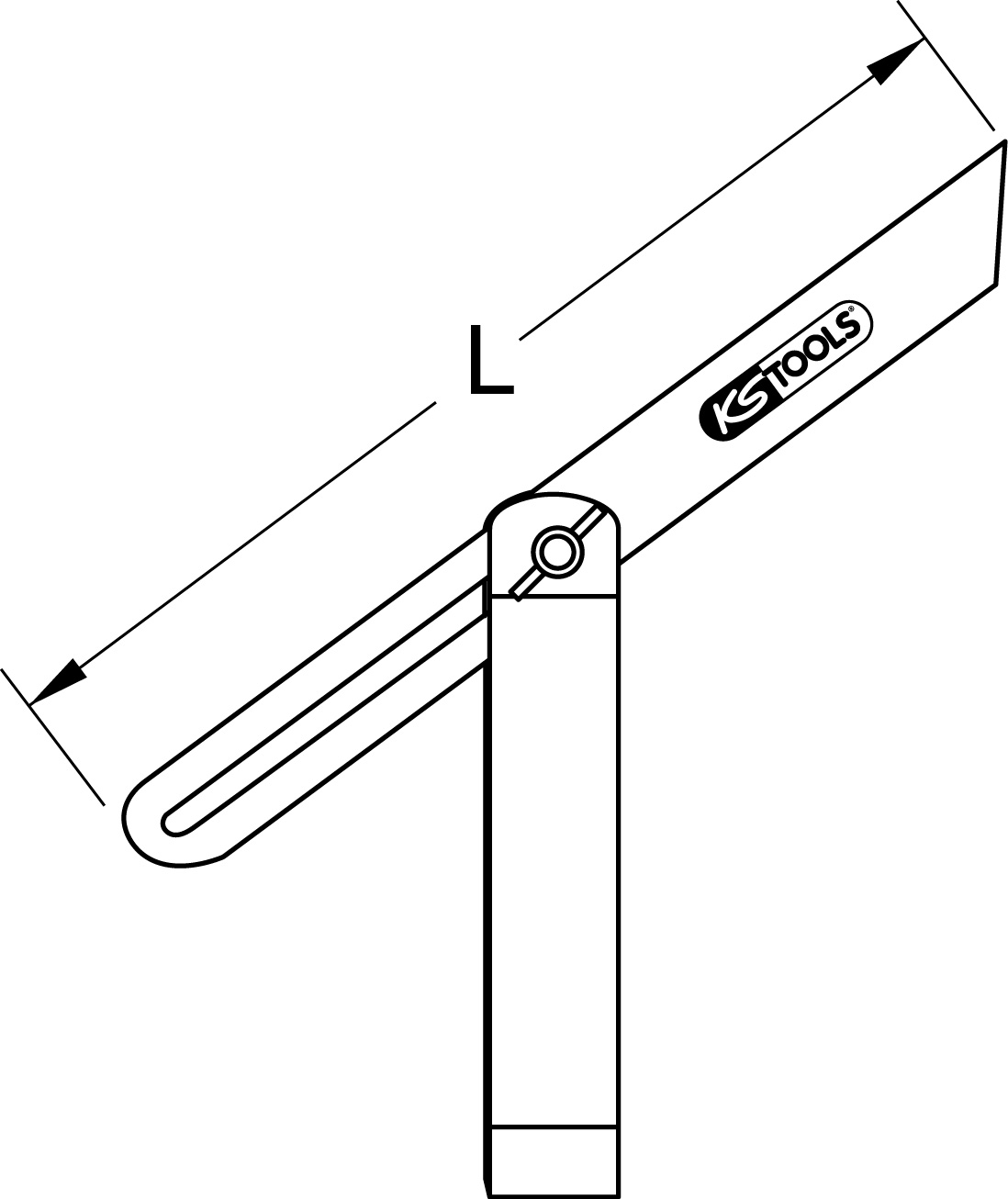 KS Tools Verstellbarer Winkel mit Holzschenkel, 250mm