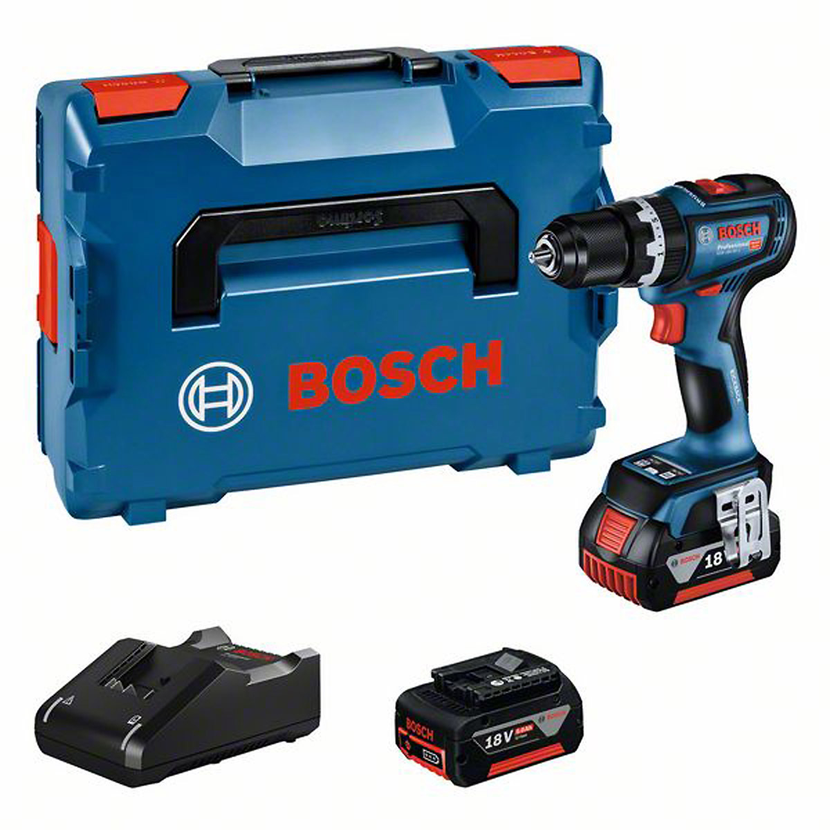 Bosch Akku-Schlagbohrschrauber GSB 18V-90 C, 2 Akku GBA 18V 5.0Ah, Ladg. u. L-BOXX