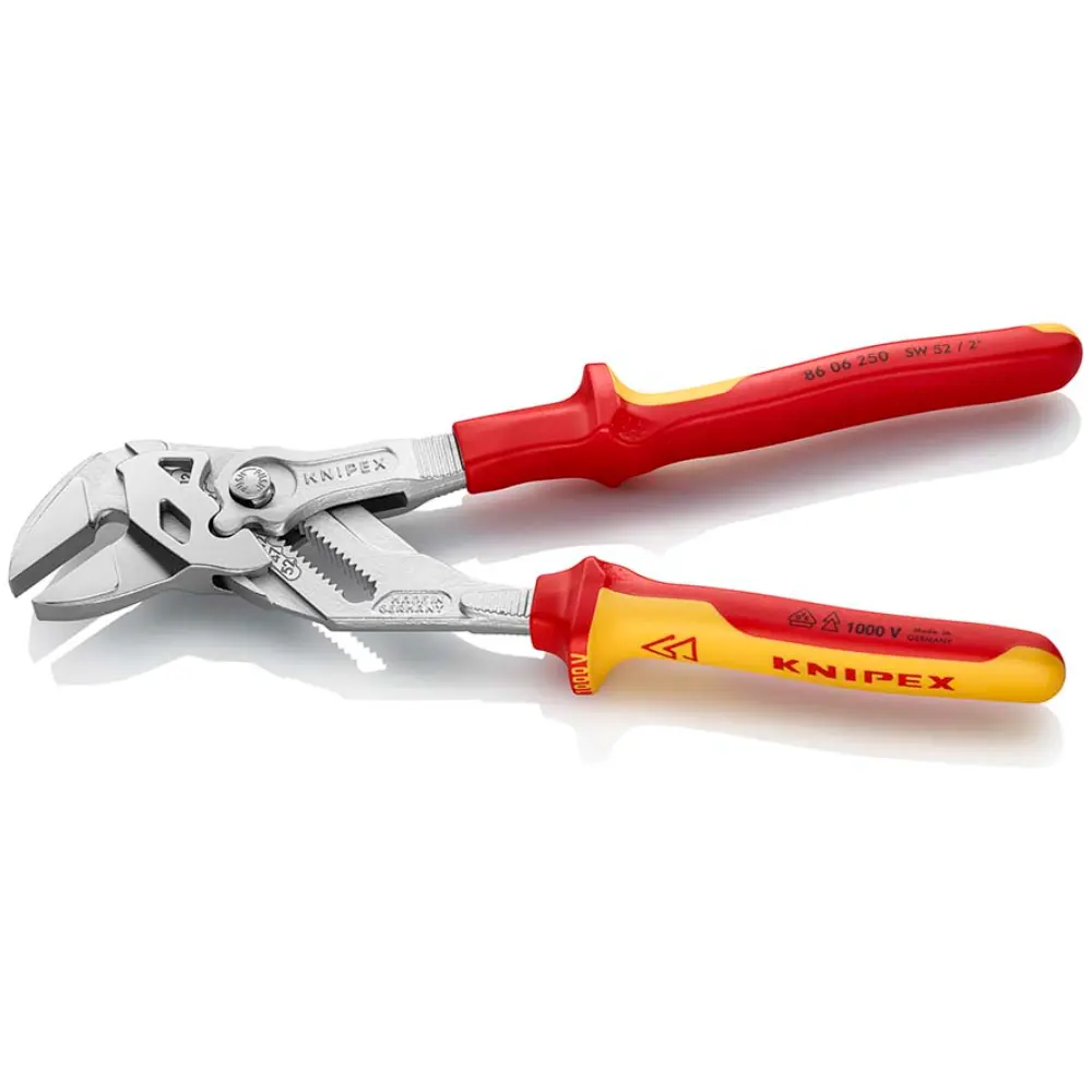 KNIPEX Zangenschlüssel Zange und Schraubenschlüssel in einem Werkzeug isoliert VDE-geprüft verchromt 250 mm