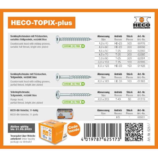 HECO TOPIX-plus Profiset "Zimmerer", Schraubensortiment