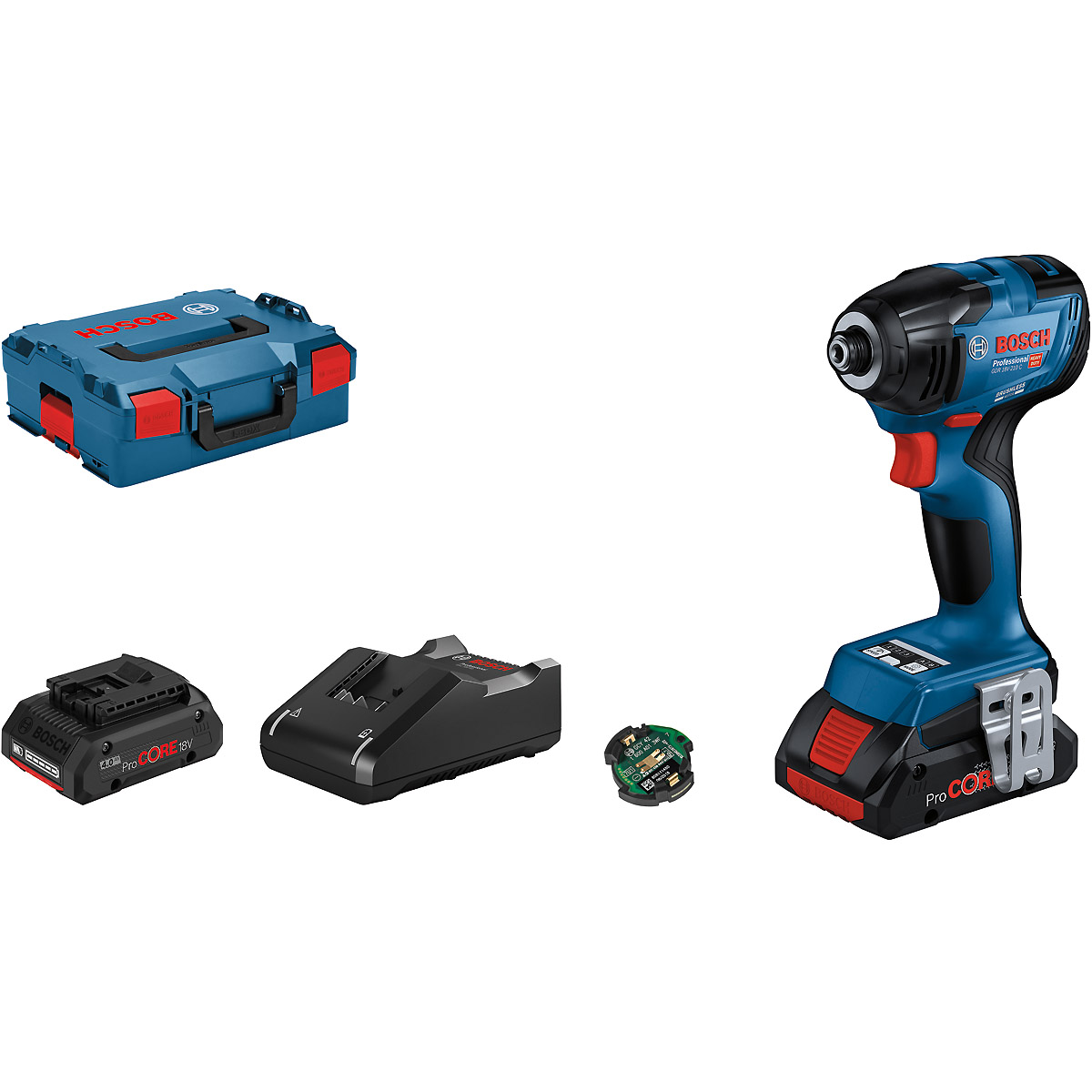 Bosch Akku-Drehschlagschrauber GDR 18V-210 C: 2x Akku ProCORE18V 4.0Ah, L-BOXX