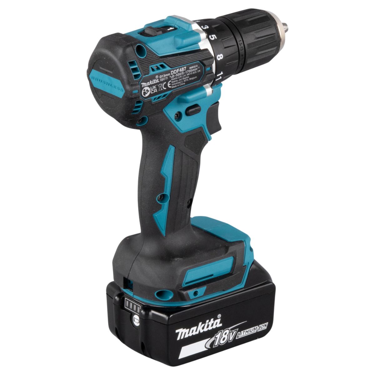 Makita Akku-Bohrschrauber 18V / 3,0 Ah, 3 Akkus + Ladegerät inkl. schwarzem Koffer - DDF487RFE3