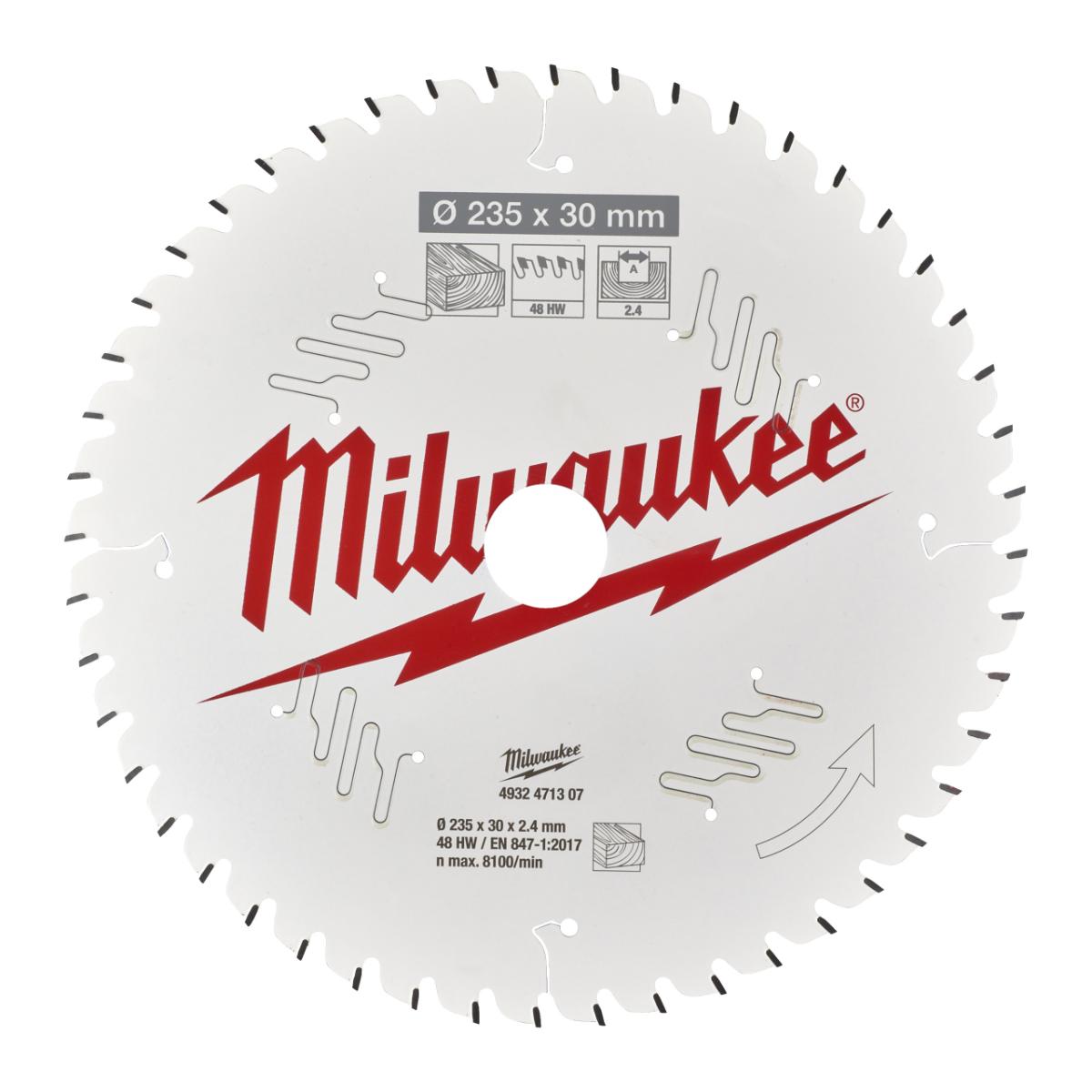 Milwaukee - Kreissägeblatt 235/30mm 48Z Holz - 4932471307