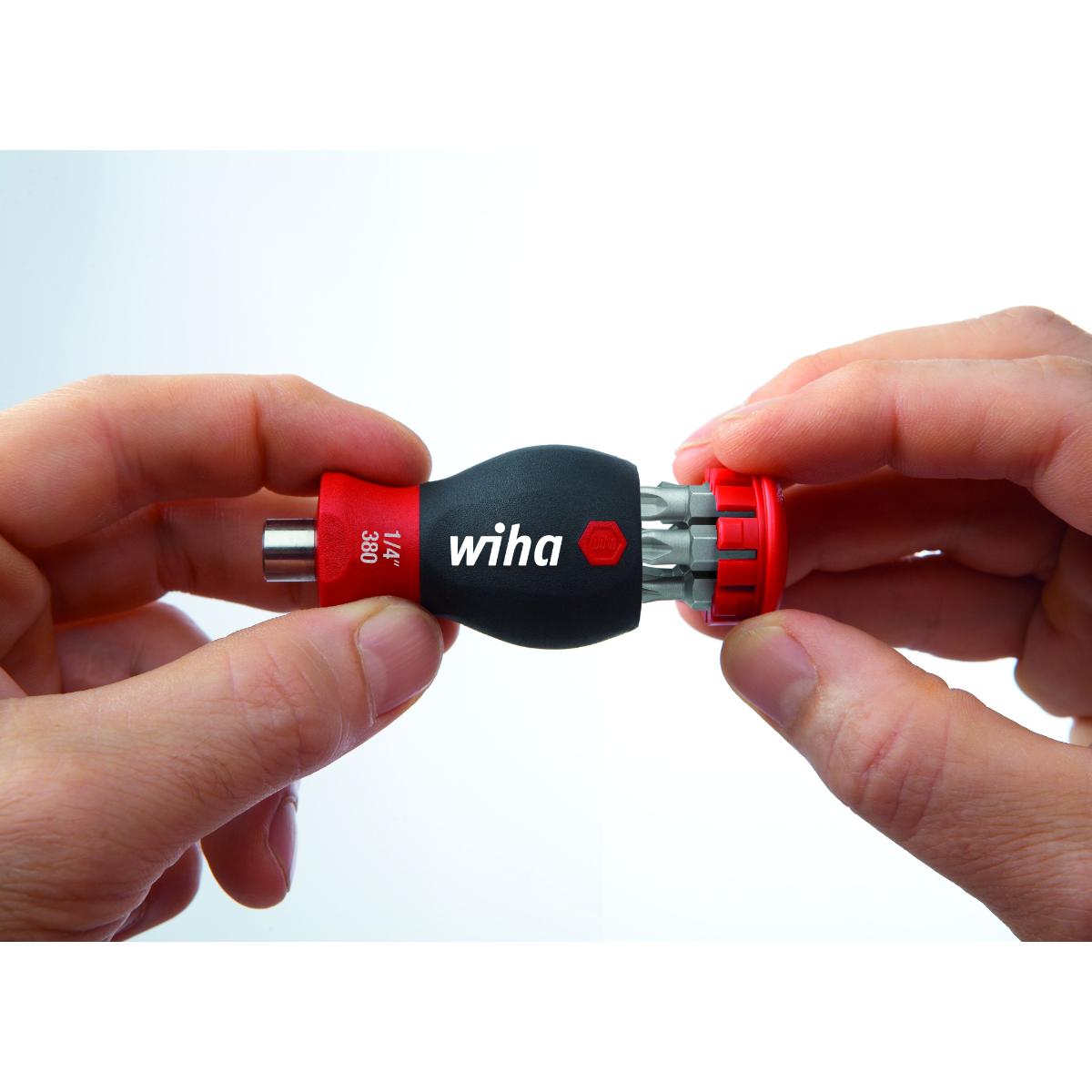 Wiha Schraubendreher mit Bit Magazin magnetisch TORX mit 6 Bits, Stubby, 1/4 zoll