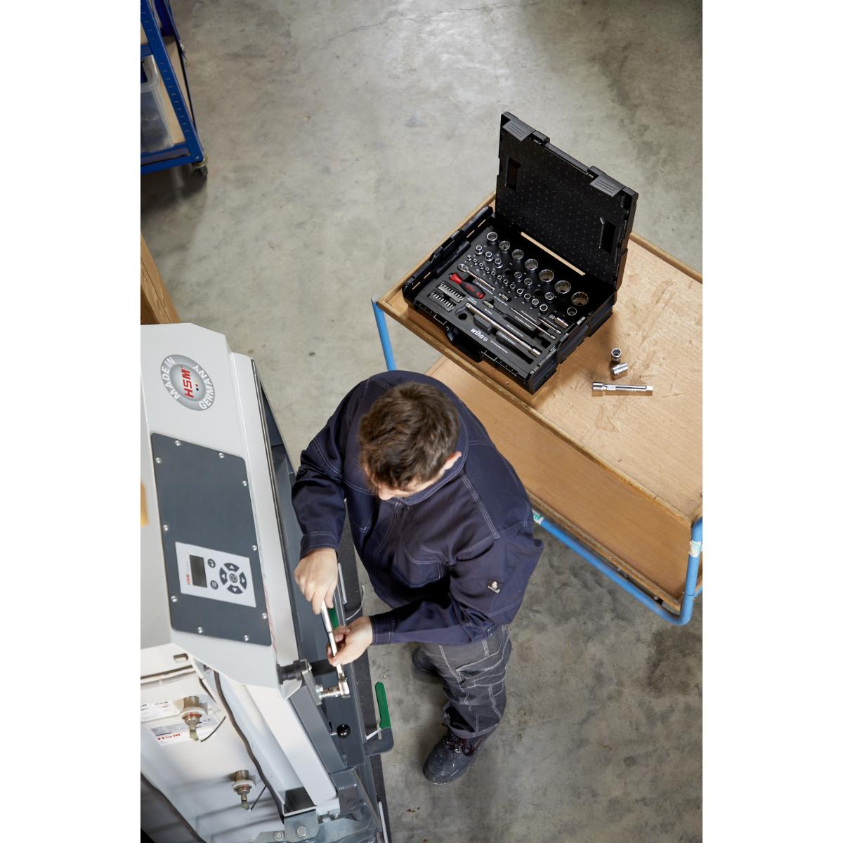 Wiha Steckschlüssel- und Bit Set 1/4 zoll und 1/2 zoll 60-teiliges Set mit L-Boxx