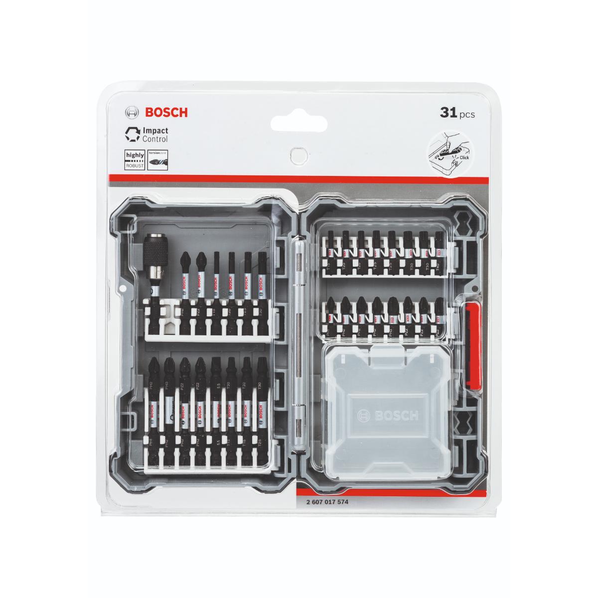 Bosch Pick and Click Impact Control Schrauberbit-Set, 31‑tlg.