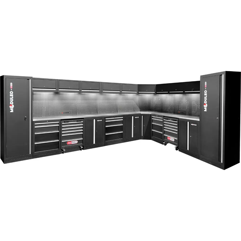KS TOOLS Werkstatt-Schranksystem, L-Form, 4760 x 3400 mm
