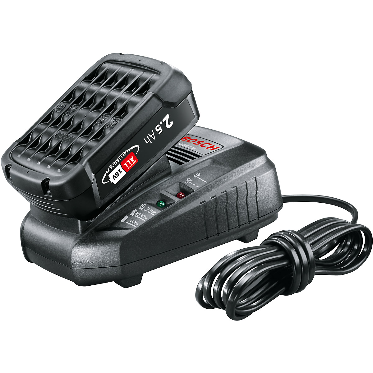 Bosch Akku Starter-Set: 1 x PBA 18 Volt, 2.5 Ah W-B und AL 1830 CV