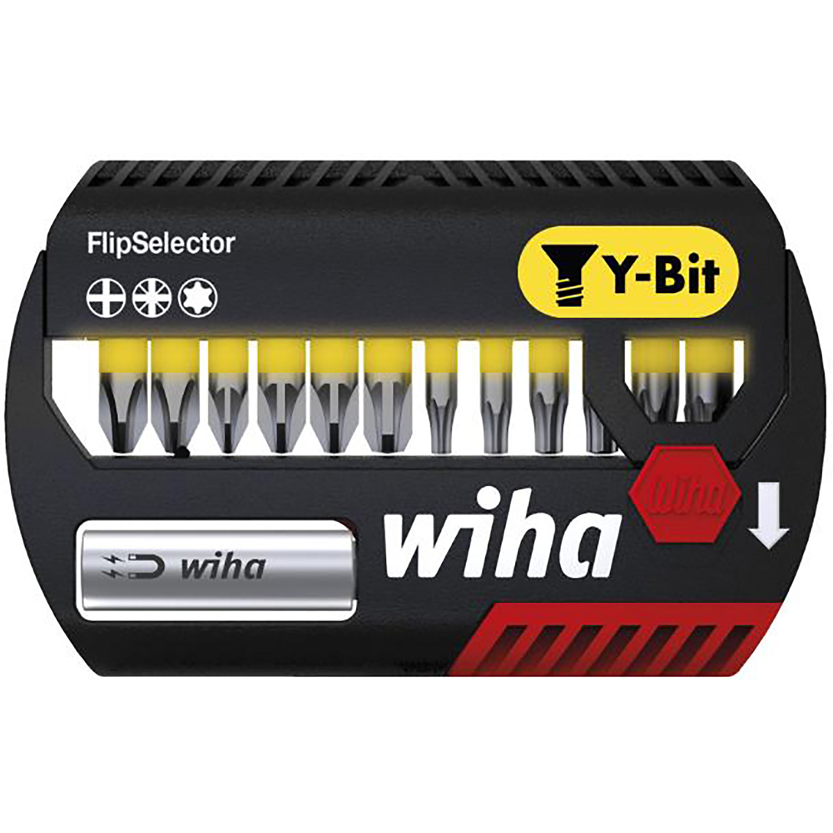 Wiha Bit Set FlipSelector Y-Bit 25 mm Phillips, Pozidriv, TORX 13-teiliges Set 1/4 zoll C6,3