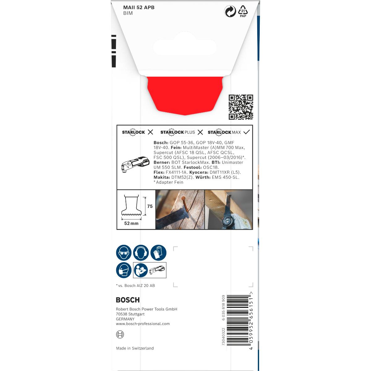 Bosch PRO MAII 52 APB Blatt für Multifunktionswerkzeuge,52 x 75 mm