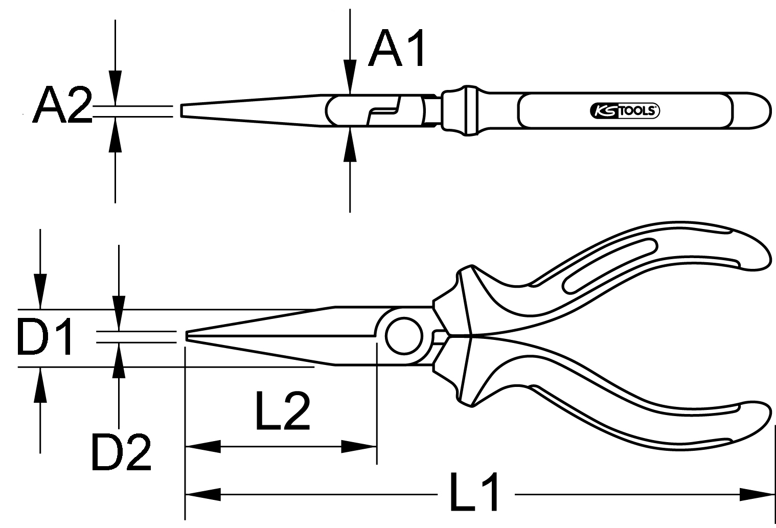 KS Tools BERYLLIUMplus Flachzange 120 mm