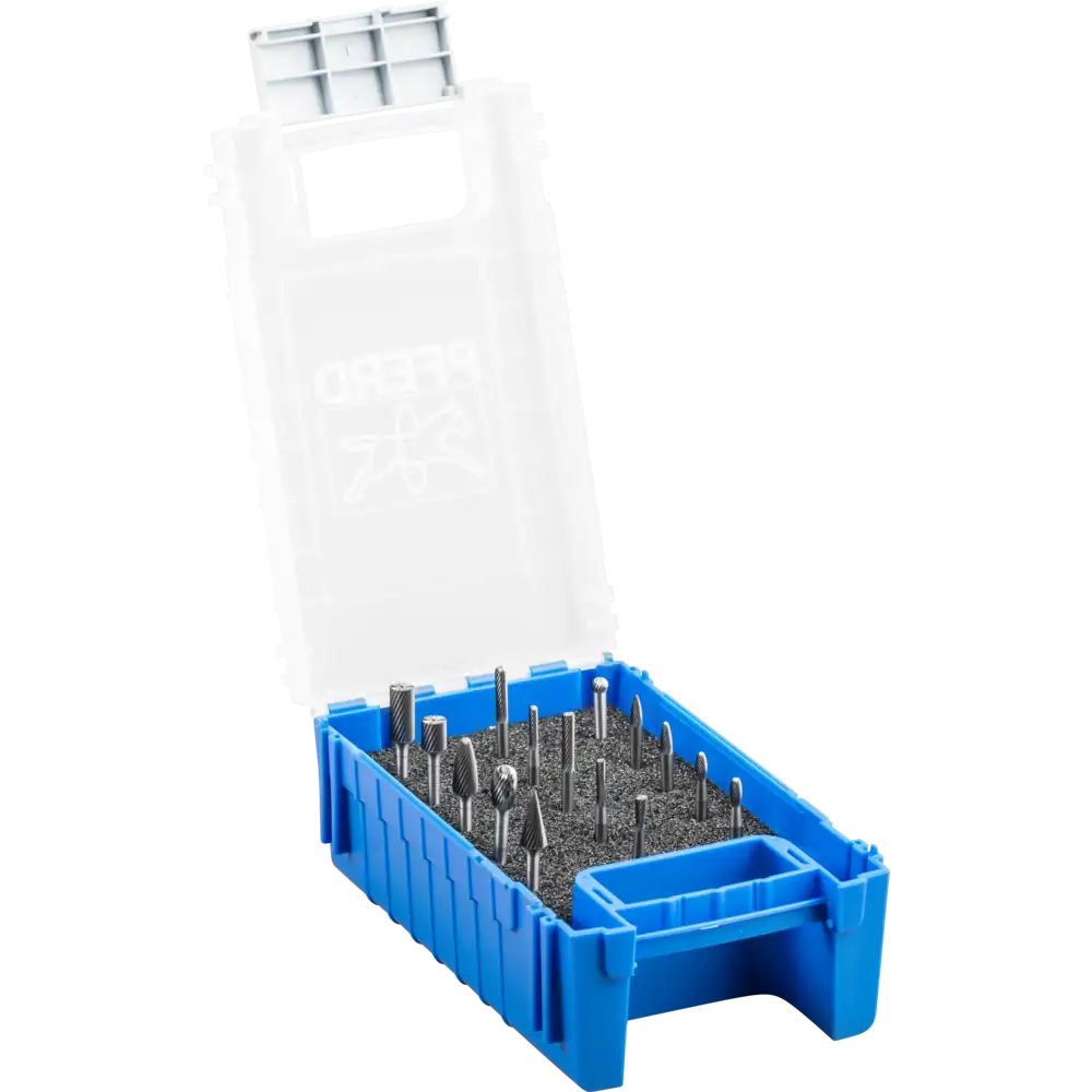 PFERD TOOLS Hartmetall Kleinfrässtift Set 15-tlg. Zahnung 5 Schaft-Ø 6 mm universal mittel kreuzverzahnt