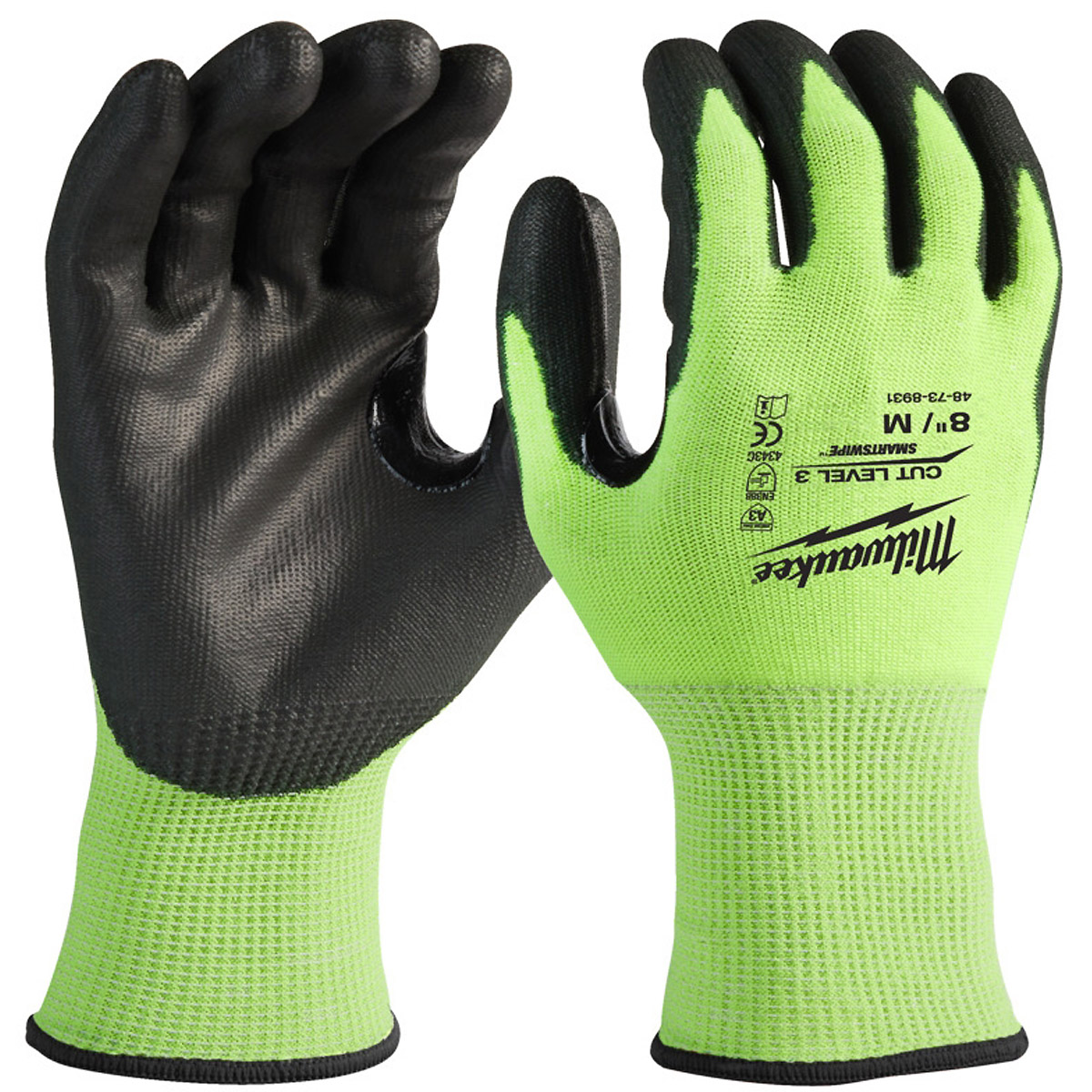 Milwaukee - Hi-Vis Schnittschutzhandschuhe Klasse 3/C - 144 Stück