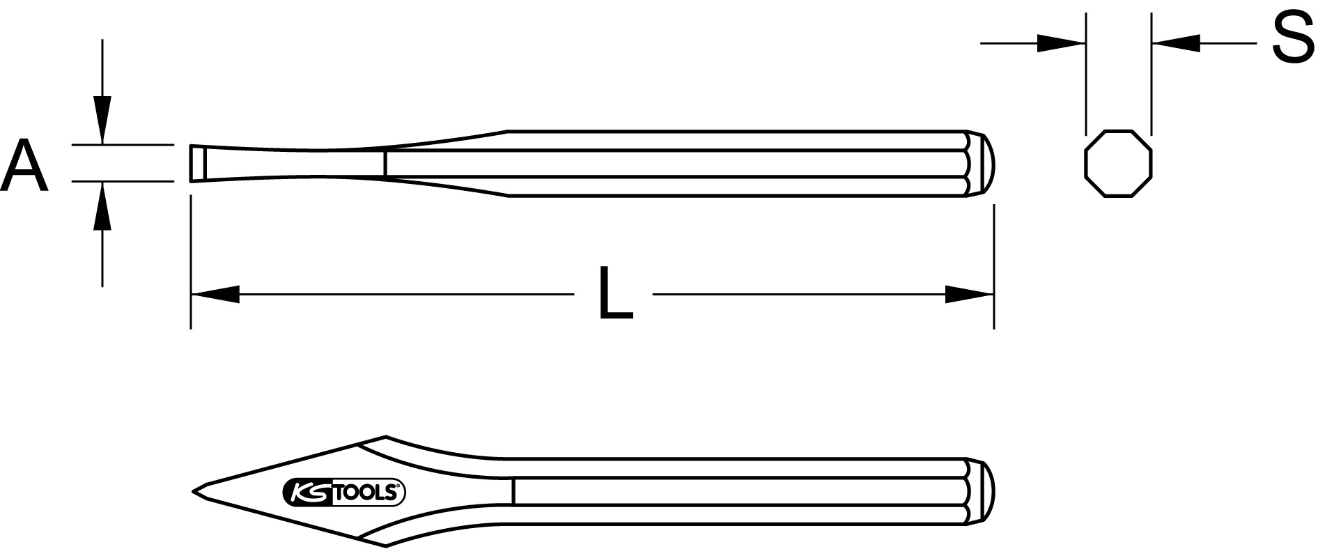KS Tools Kreuzmeißel, 130mm