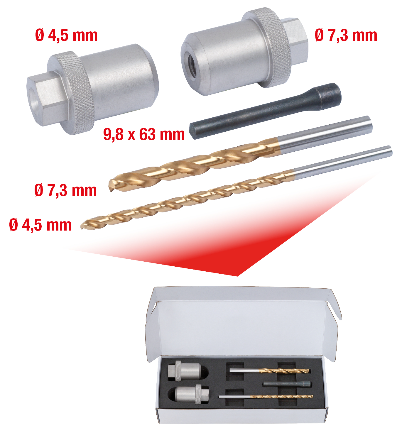 KS Tools Ausbohr-Satz für Klemmschraube M10