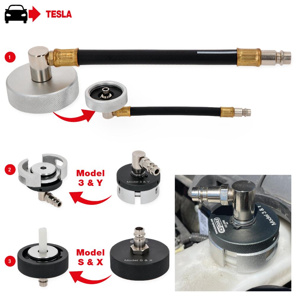 KS Tools Adapter-Satz zur Bremsentlüftung für Tesla, 3-tlg