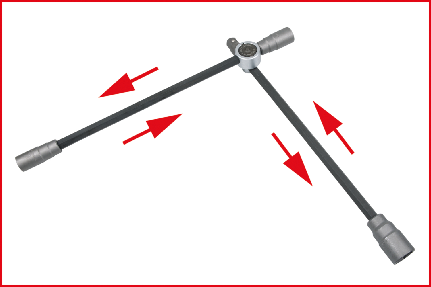 KS Tools Rad-Kreuzschlüssel mit Gleitgelenk für NKW, 3/4"x24x27x32mm