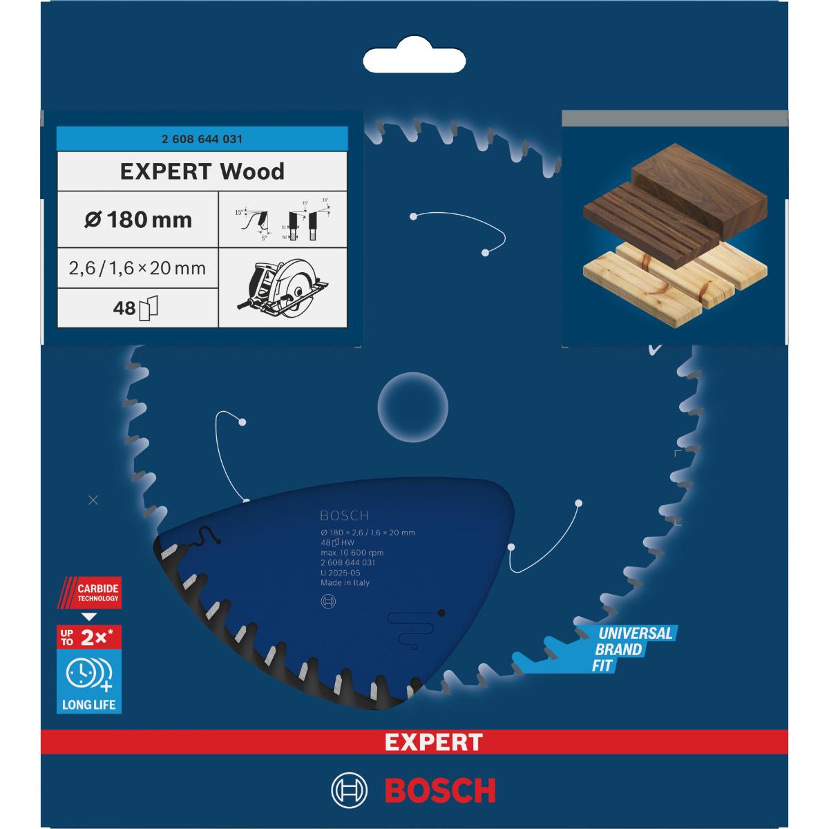 Bosch Kreissägeblatt Expert for Wood ø 180 mm