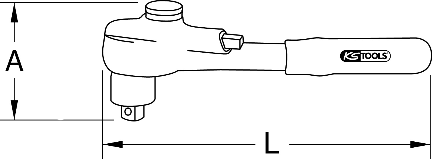 KS Tools 1-2" Umschaltknarre mit Schutzisolierung, 32 Zahn