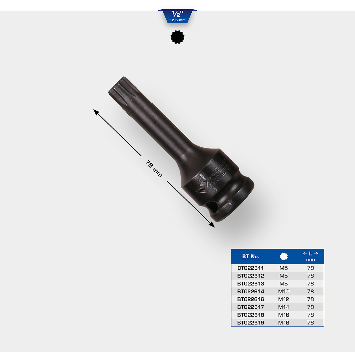 Brilliant Tools 1/2" Kraft-Bit-Stecknuss XZN