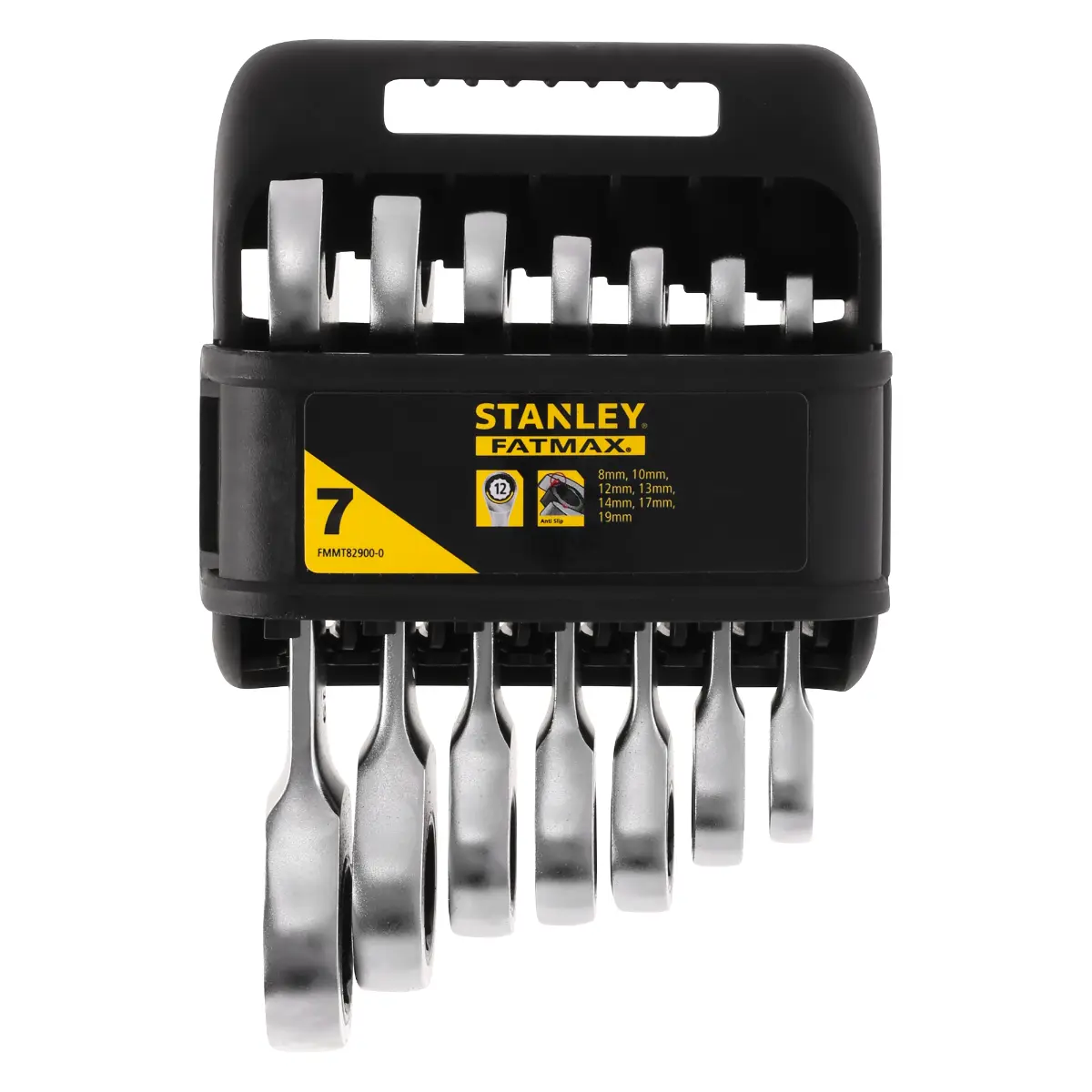 STANLEY FATMAX Kurzes Schraubenschlüssel Set mit Ratsche, 7-teilig